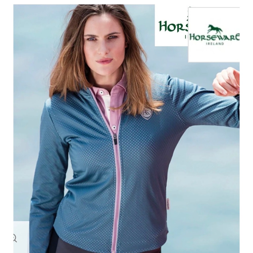 Horseware Ireland Womens Teal Blue Perforated‎ Mesh Equestrian Jacket Medium 8
